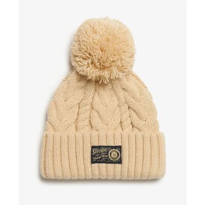Dikke gebreide damesmuts Superdry Beige TU Dikke gebreide damesmuts Superdry Beige TU