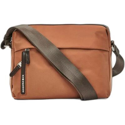 Schoudertas met voorvak met rits Mandarina Duck Hunter Marron 23x28x14 cm Schoudertas met voorvak met rits Mandarina Duck Hunter Marron 23x28x14 cm