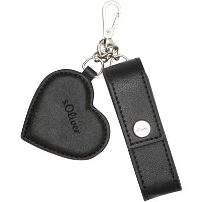Schoudertas van kunstleer met logo-rivets en drukknoop sluiting voor vrouw s.Oliver Noir TU Schoudertas van kunstleer met logo-rivets en drukknoop sluiting voor vrouw s.Oliver Noir TU