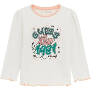 Meisjes-T-shirt met lange mouwen en ronde hals Guess Blanc 6 jaar oud Meisjes-T-shirt met lange mouwen en ronde hals Guess Blanc 6 jaar oud