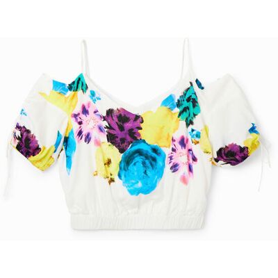 T-shirt court bloemen Desigual M. Christian Lacroix Wit XL T-shirt court bloemen Desigual M. Christian Lacroix Wit XL