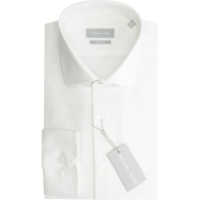 Shirt Michael Kors Fine Herringbone Modern Wit 38 Shirt Michael Kors Fine Herringbone Modern Wit 38