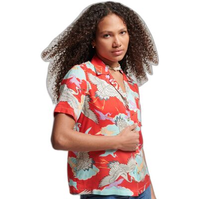 Dameshemd Superdry Vintage Beach Resort Rood 2XS Dameshemd Superdry Vintage Beach Resort Rood 2XS