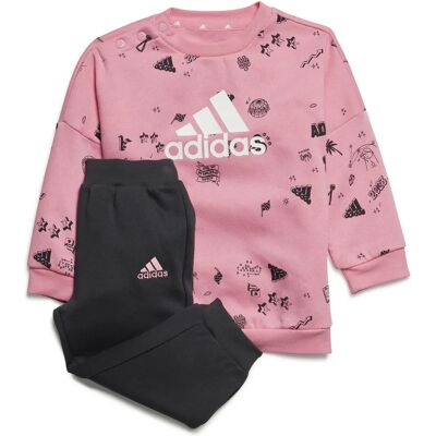 Stel jogging et sweatshirt col rond bébé adidas Brand Love Rose 12/18 mois Stel jogging et sweatshirt col rond bébé adidas Brand Love Rose 12/18 mois