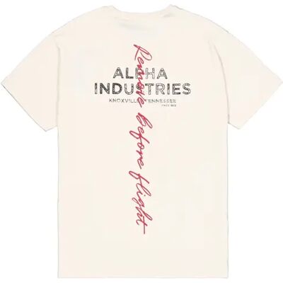 T-shirt met handtekeningopdruk op de achterkant Alpha Industries Blanc 2XL T-shirt met handtekeningopdruk op de achterkant Alpha Industries Blanc 2XL
