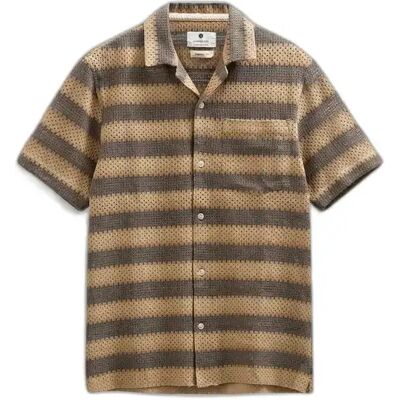 Chemise met Kant Strepen Anerkjendt Leander Marron 2XL Chemise met Kant Strepen Anerkjendt Leander Marron 2XL