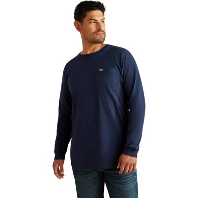T-shirt met lange mouwen en zak Ariat Rebar Cotton Strong Standard Bleu M T-shirt met lange mouwen en zak Ariat Rebar Cotton Strong Standard Bleu M