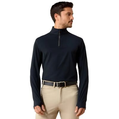 Paardrijshirt 1/4 zip Ariat SolVeil Noir L Paardrijshirt 1/4 zip Ariat SolVeil Noir L
