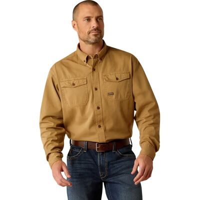 Werkjas Ariat Rebar Washed Twill Beige S Werkjas Ariat Rebar Washed Twill Beige S