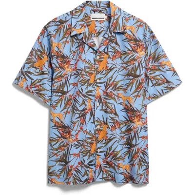 Hemd met hondenprint Armedangels Bleu L Hemd met hondenprint Armedangels Bleu L