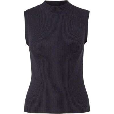 Fijngebreide top met hoge hals dames COMMA Bleu 36 Fijngebreide top met hoge hals dames COMMA Bleu 36