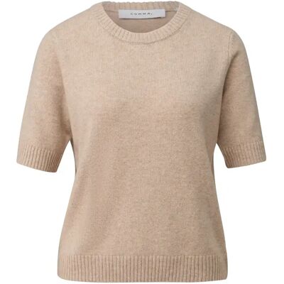 Vrouwelijke gebreide pul met driekwart mouwen COMMA Beige 44 Vrouwelijke gebreide pul met driekwart mouwen COMMA Beige 44