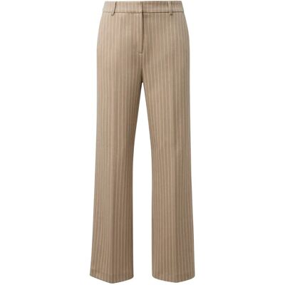 Dames interlock jersey broek met fijne strepen COMMA Beige 32 Dames interlock jersey broek met fijne strepen COMMA Beige 32