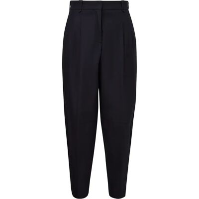 Vrouwelijke taille mi-haute flattering broek met moderne enkel lengte COMMA Bleu 38 Vrouwelijke taille mi-haute flattering broek met moderne enkel lengte COMMA Bleu 38