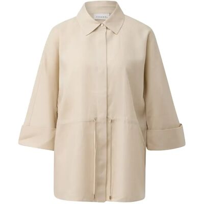 Linnen gemengde schort met kraag voor vrouw COMMA Beige XS Linnen gemengde schort met kraag voor vrouw COMMA Beige XS