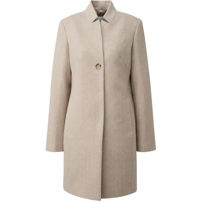 Dames getailleerde blazerjas met herringbone patroon en hoge kraag COMMA Beige 36 Dames getailleerde blazerjas met herringbone patroon en hoge kraag COMMA Beige 36