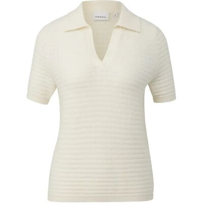 Gestreepte poloshirt voor dames COMMA Beige 38 Gestreepte poloshirt voor dames COMMA Beige 38