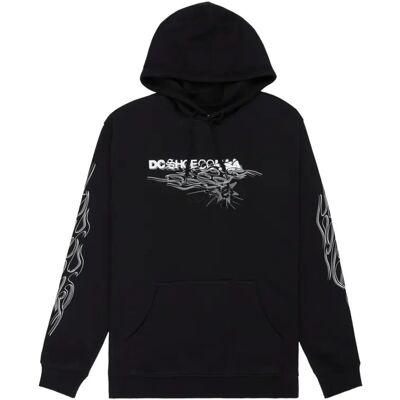 Hoodie DC Shoes Side Flame Noir 2XL Hoodie DC Shoes Side Flame Noir 2XL