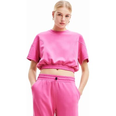 Kort geribd sport T-shirt Desigual Rose L Kort geribd sport T-shirt Desigual Rose L