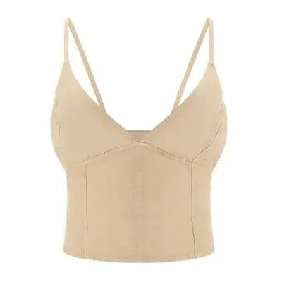 Dames crop top Guess Wendy Beige S Dames crop top Guess Wendy Beige S