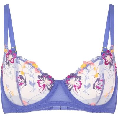 Borduur balconette beha met beugels voor dames Huit La Vie Est Belle Bleu 100B Borduur balconette beha met beugels voor dames Huit La Vie Est Belle Bleu 100B