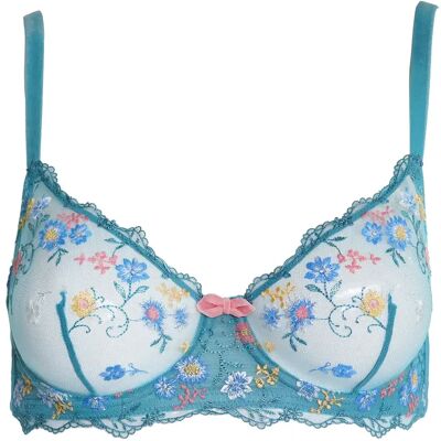 Vrouwelijke bh met beugels Huit Poesie Bleu 85D Vrouwelijke bh met beugels Huit Poesie Bleu 85D