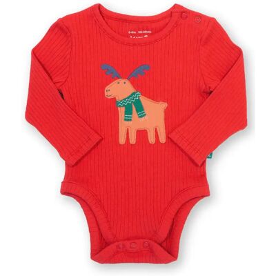 Baby romper Kite Moose Rouge Nouveau-né Baby romper Kite Moose Rouge Nouveau-né