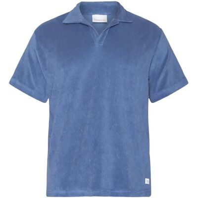 Polo terry KnowledgeCotton Apparel Loose GOTS/Vegan Bleu L Polo terry KnowledgeCotton Apparel Loose GOTS/Vegan Bleu L