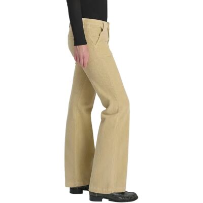 Vrouwen Flarebroek Le Temps des cerises Velvet Beige 40 Vrouwen Flarebroek Le Temps des cerises Velvet Beige 40