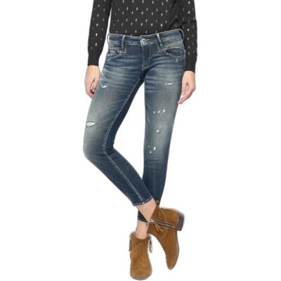 Damesjeans met hoge taille 7/8 Le Temps des cerises Sib Pulp Destroy N°2 Bleu 26 Damesjeans met hoge taille 7/8 Le Temps des cerises Sib Pulp Destroy N°2 Bleu 26