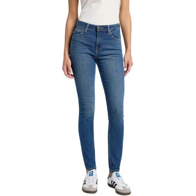 Damesjeans met hoge taille Lee Scarlett Bleu 33x31 Damesjeans met hoge taille Lee Scarlett Bleu 33x31