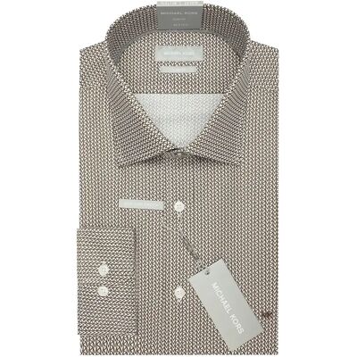 Shirt Michael Kors Mk Print Modern Fit Marron 41 Shirt Michael Kors Mk Print Modern Fit Marron 41