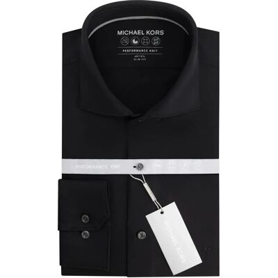 Slim fit overhemd Michael Kors Performance Knit Noir 39 Slim fit overhemd Michael Kors Performance Knit Noir 39