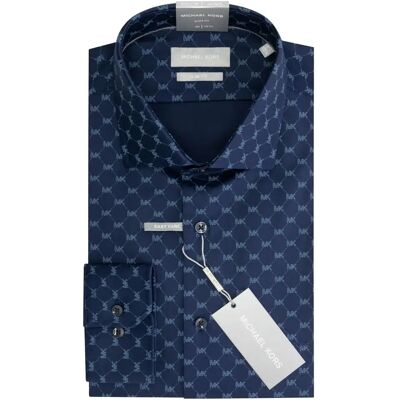 Slim fit overhemd Michael Kors MK Diamond Bleu 44 Slim fit overhemd Michael Kors MK Diamond Bleu 44