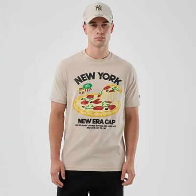 T-shirt met pizza graphic New Era Beige XL T-shirt met pizza graphic New Era Beige XL