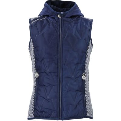 Mouwloos damesjack met capuchon Peak Mountain Bleu L Mouwloos damesjack met capuchon Peak Mountain Bleu L
