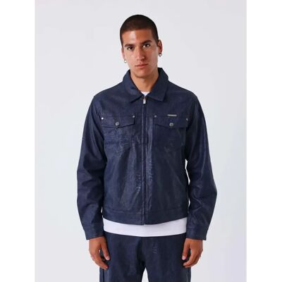 Leren overshirt Project X Paris Bleu 2XL Leren overshirt Project X Paris Bleu 2XL