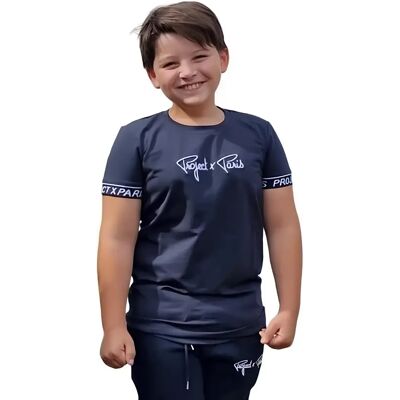 T-shirt met elastische banden voor kinderen Project X Paris Bleu XS T-shirt met elastische banden voor kinderen Project X Paris Bleu XS