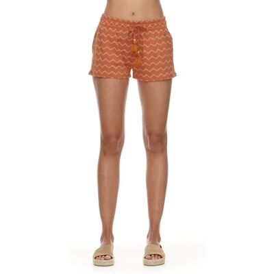 Damesshort Ragwear Aniko Chevron Marron L Damesshort Ragwear Aniko Chevron Marron L