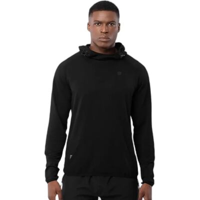 Siroko Black Square Sweatshirt - Fitness, Casual, Zwart Siroko Black Square Sweatshirt - Fitness, Casual, Zwart
