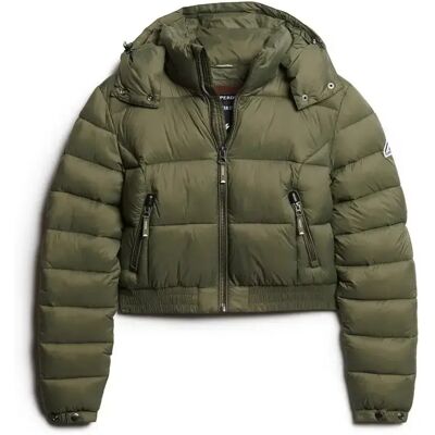 Kort damesjack met capuchon Superdry Fuji Vert L Kort damesjack met capuchon Superdry Fuji Vert L