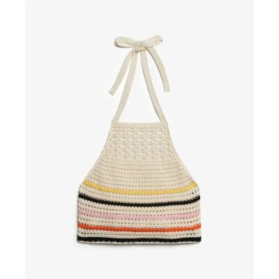 Haken haltertop voor dames Superdry Beige M Haken haltertop voor dames Superdry Beige M