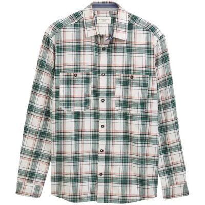Geruite Overhemd met Lange Mouwen Tom Tailor Blanc S Geruite Overhemd met Lange Mouwen Tom Tailor Blanc S