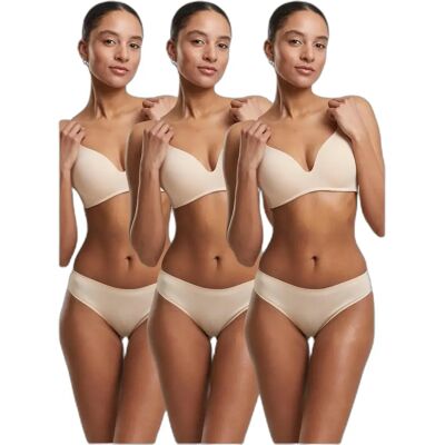 Damesslipjes Urban Classics Brazilian (x3) Beige M Damesslipjes Urban Classics Brazilian (x3) Beige M