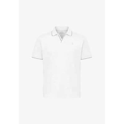 Polo Blend BHEdin Splitneck Blanc L Polo Blend BHEdin Splitneck Blanc L