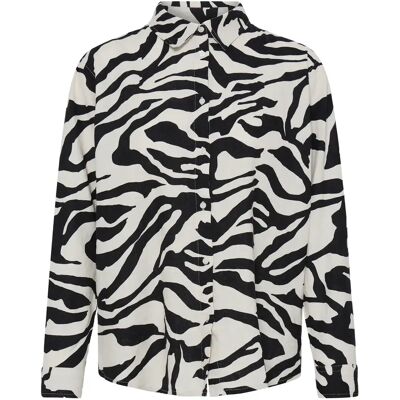 Vrouwenblouse Ichi IHLinno Blanc 40 Vrouwenblouse Ichi IHLinno Blanc 40
