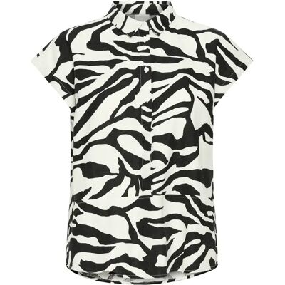 Vrouwenblouse Ichi Linno 3 Blanc 38 Vrouwenblouse Ichi Linno 3 Blanc 38