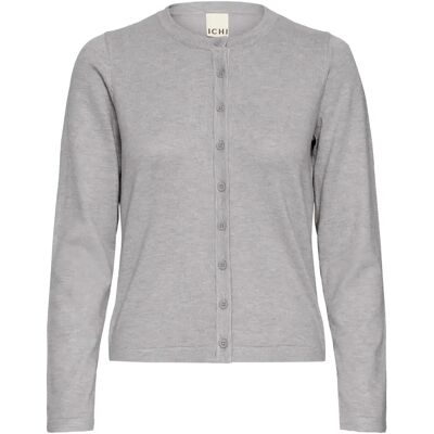 Damesvest met ronde hals Ichi Luls Gris 2XL Damesvest met ronde hals Ichi Luls Gris 2XL