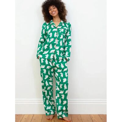 Damespyjama's Kite Haven Cosy Twill Vert M Damespyjama's Kite Haven Cosy Twill Vert M