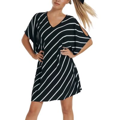 Vrouwelijke strandcaftan Lisca Rhodes Noir M/L Vrouwelijke strandcaftan Lisca Rhodes Noir M/L